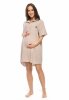 MijaCulture - Muslin maternity and breastfeeding nightdress Hazel M023 Caffe Latte